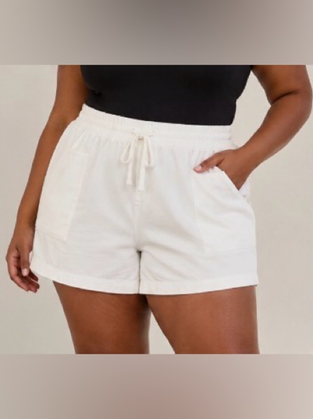 UNIVERSAL THREAD Ivory Canvas Cotton Utility Style Shorts Size 2X